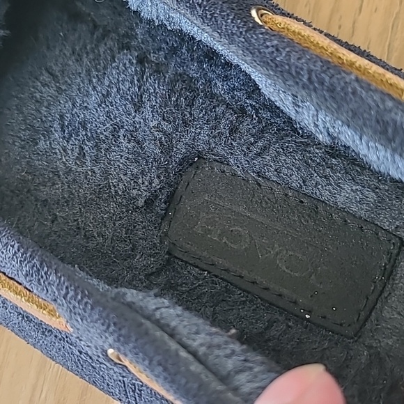 Coach Navy Antonia Moccasin Slippers with Tan Details - Picture 5 of 5